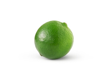 Fresh whole green lime fruit isolated