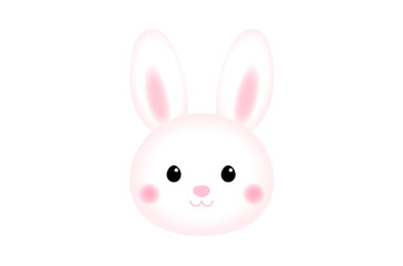Obraz premium うさぎのアイコン 白xピンク