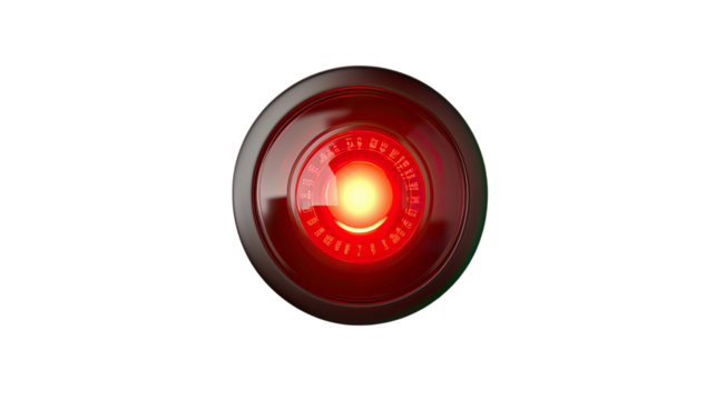 Cybernetic Gaze: An ominous and captivating close-up of a robotic eye with a crimson iris and a piercing stare