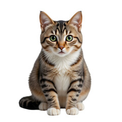 "Adorable Tabby Cat Portrait – Cute Domestic Pet Photography"transparent background png generated ai