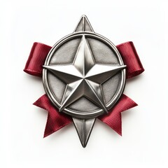 Generic Honor Badge Scene Star Silver Veterans Background.