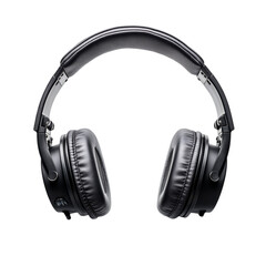 Fototapeta premium Black Headphones Music Audio Listening Device