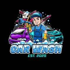 Car wash logo for car wash business