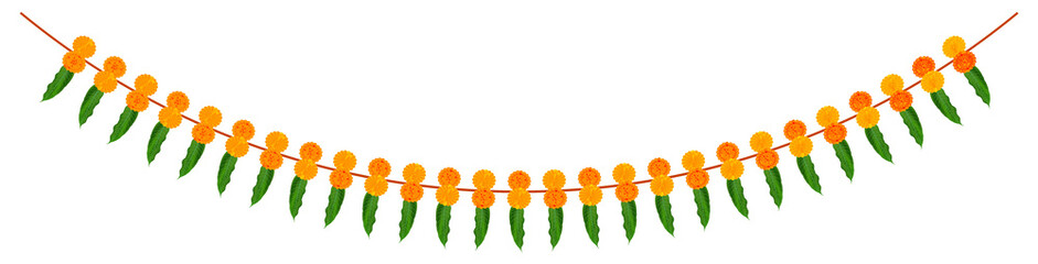 Marigold Leaf Garland,  Bengali New Year Banner, 


