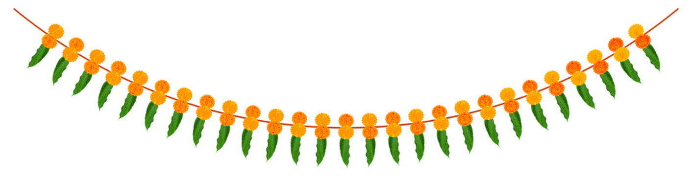Marigold Leaf Garland,  Bengali New Year Banner, 

