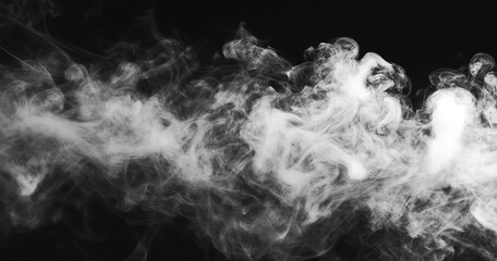 Swirling White Smoke Against a Dark Background Creates Ethereal Effect