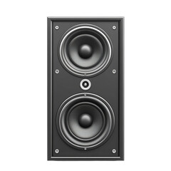 Black stereo speaker two woofers home audio system