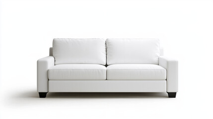 Modern white sofa with plush cushions and sleek design, perfect for any living space
