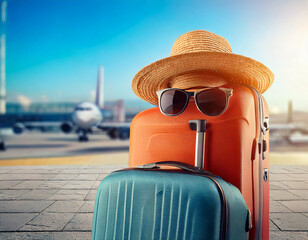 Lustiger Koffer mit Sonnenbrille und Strohhut &ndash; Der perfekte Reisebegleiter