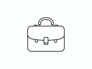 Minimalist Black Briefcase Icon on White Background for Business and Professional Branding Designs