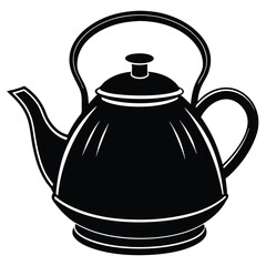 Obraz premium black teapot utensil silhouette icon