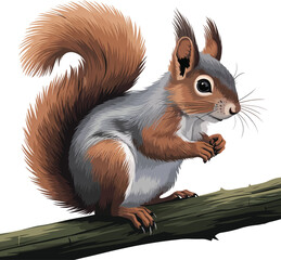 a illustrator vector squirrel with a white backround