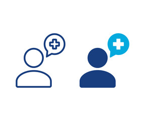 Doctor icon design vector isolated. Minimalistic black and white Doctor icons