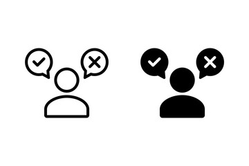 Business decision icon. Make decision icon. Decision icon vector isolated on a white background