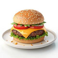 hamburger isolated on white