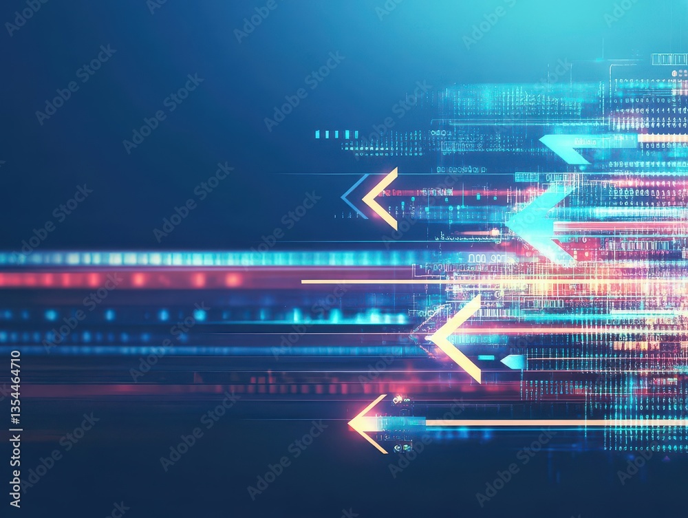 Poster abstract arrow symbol forward speed technology innovation concept