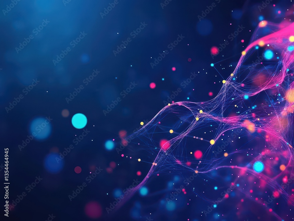 Poster abstract background particles liquid dynamic flow trendy fluid cover design