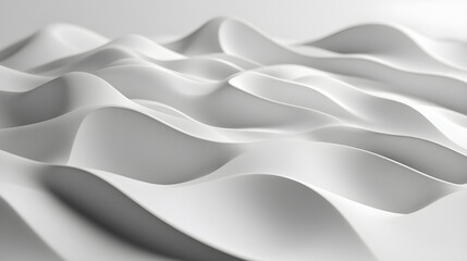 Abstract White Wave Pattern in 3D