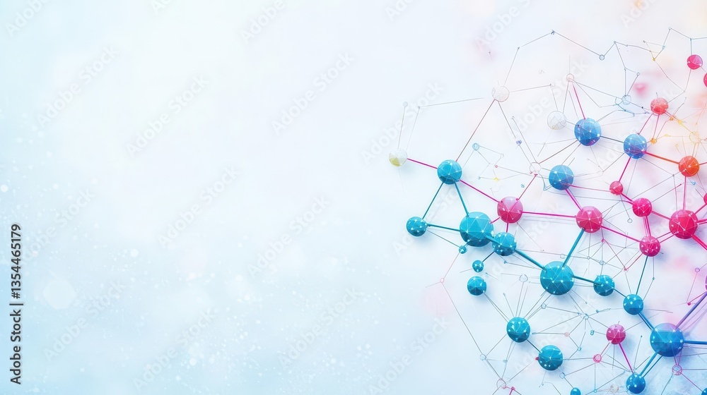 Fototapete Abstract background Molecules technology with polygonal shapes, connecting dots and lines Connection structure Big data visualization