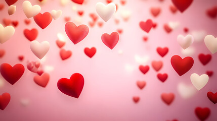 Heart Shape Patterns on Pink Background
