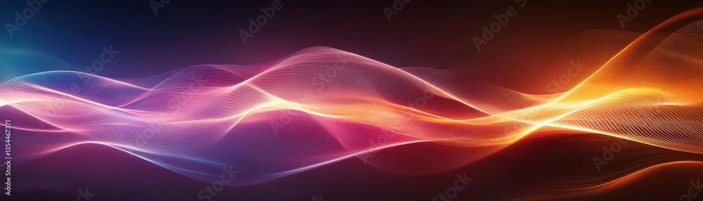 Poster Abstract brown background with soft waves and light lines for elegant design