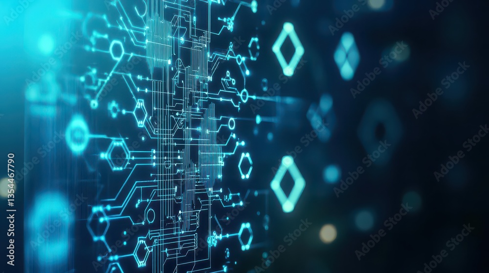 Aufkleber abstract circuit networking blockchain concept background