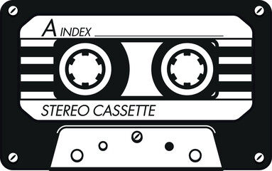 Vintage stereo cassette vector illustration