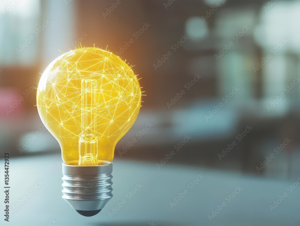 Poster ai generate innovative ideas light bulb concept digital art environment creative workspace closeup v