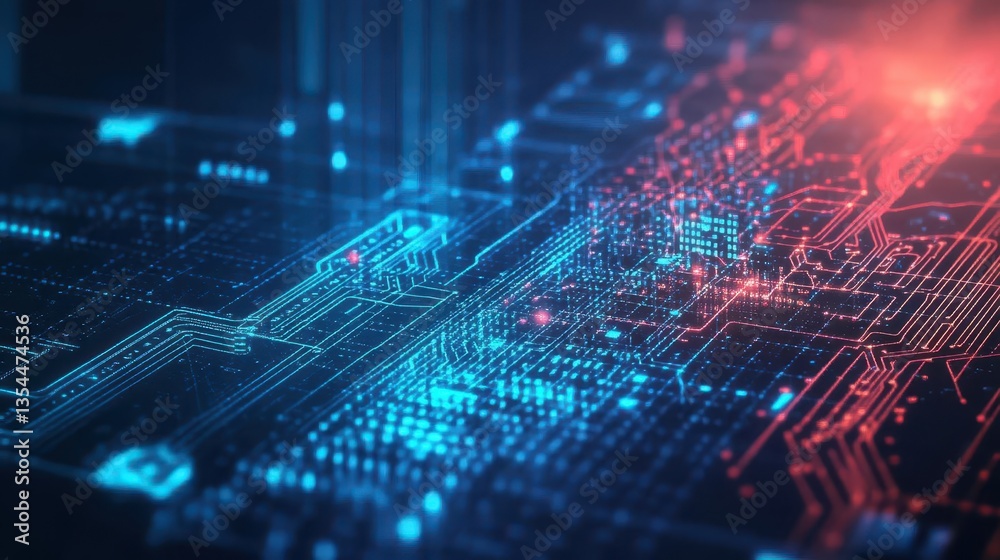 Aufkleber ai technology advancement digital workspace graphic illustration futuristic environment closeup view