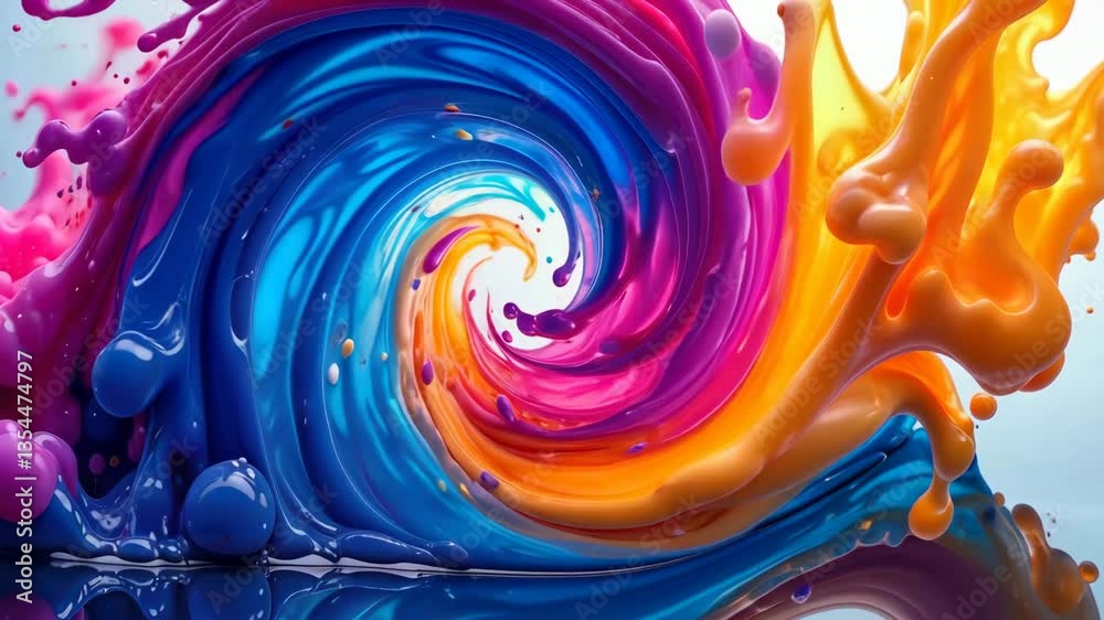 Poster mesmerizing swirl of vibrant colors in motion a liquid art spectacle