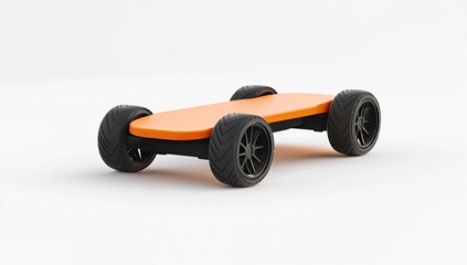 Electric skateboard with orange deck