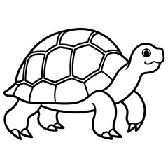 Elegant Tortoise Outline Illustration