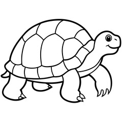Elegant Tortoise Outline Illustration