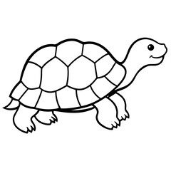 Elegant Tortoise Outline Illustration