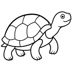 Elegant Tortoise Outline Illustration