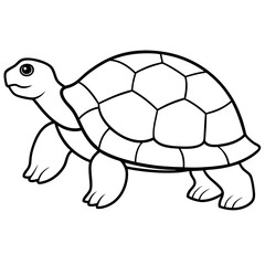 Elegant Tortoise Outline Illustration