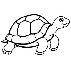 Elegant Tortoise Outline Illustration