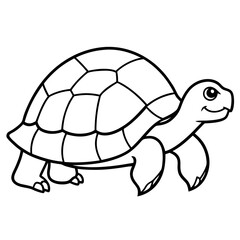 Elegant Tortoise Outline Illustration