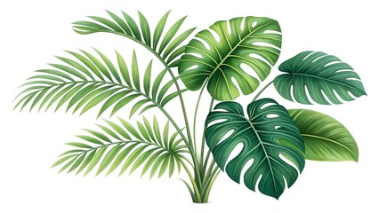 Realistic tropical leaf collection
