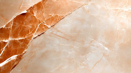 Fototapeta premium Orange Marble Texture Background with Veined Lines and Natural Stone Effect