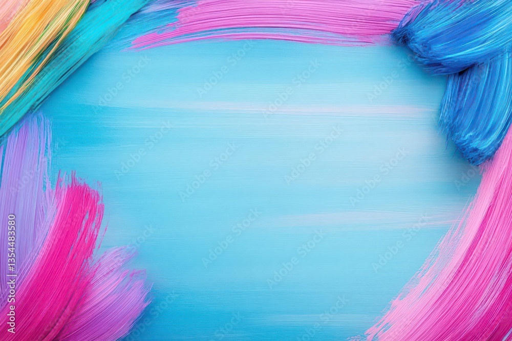 Poster An artistic frame with dynamic brush strokes, creating a vibrant border