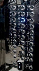 moder elevator button panel with key card
