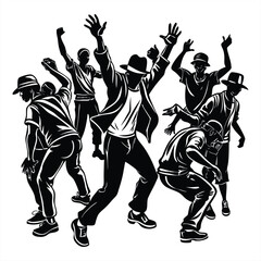 Silhouette vector sports action of men and women players in fun games like football and baseball