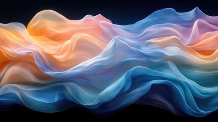Obraz premium Abstract Flowing Fabric, Soft Colors, Smooth Textures, Elegant Design, Fashion, Wallpaper, Background, Digital Art