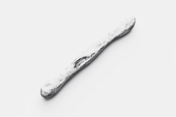 Fototapeta premium A light gray, roughly textured, elongated object resembling a piece of wood or bone
