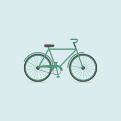 Minimal Green Bicycle Icon in Flat Style for Eco Transport or Urban Mobility Design