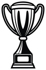 Black silhouettes of trophy cup, vector illustration