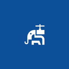 Elephant shaped water tap logo idea.