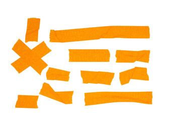 A set of orange tape elements