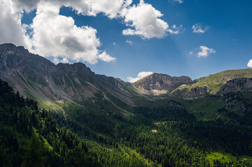 Obraz premium nature sceneries along the Monzoni Valley, Dolomites, Val di Fassa, Italy